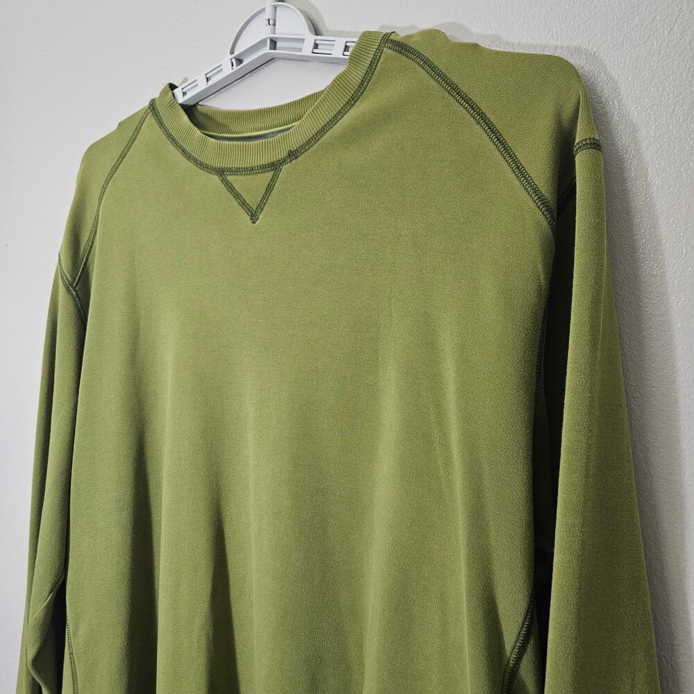 Tommy Bahama Men XL Green 100% PimaCotton Crewneck Sweatshirt Y2K CoastalGrandpa
